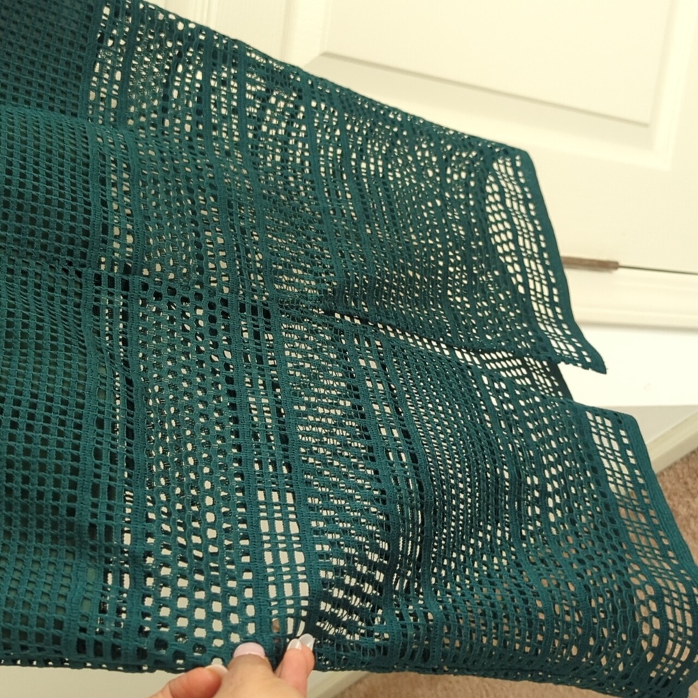 Dark green mesh pattern dress Large - Picture 7 of 8
